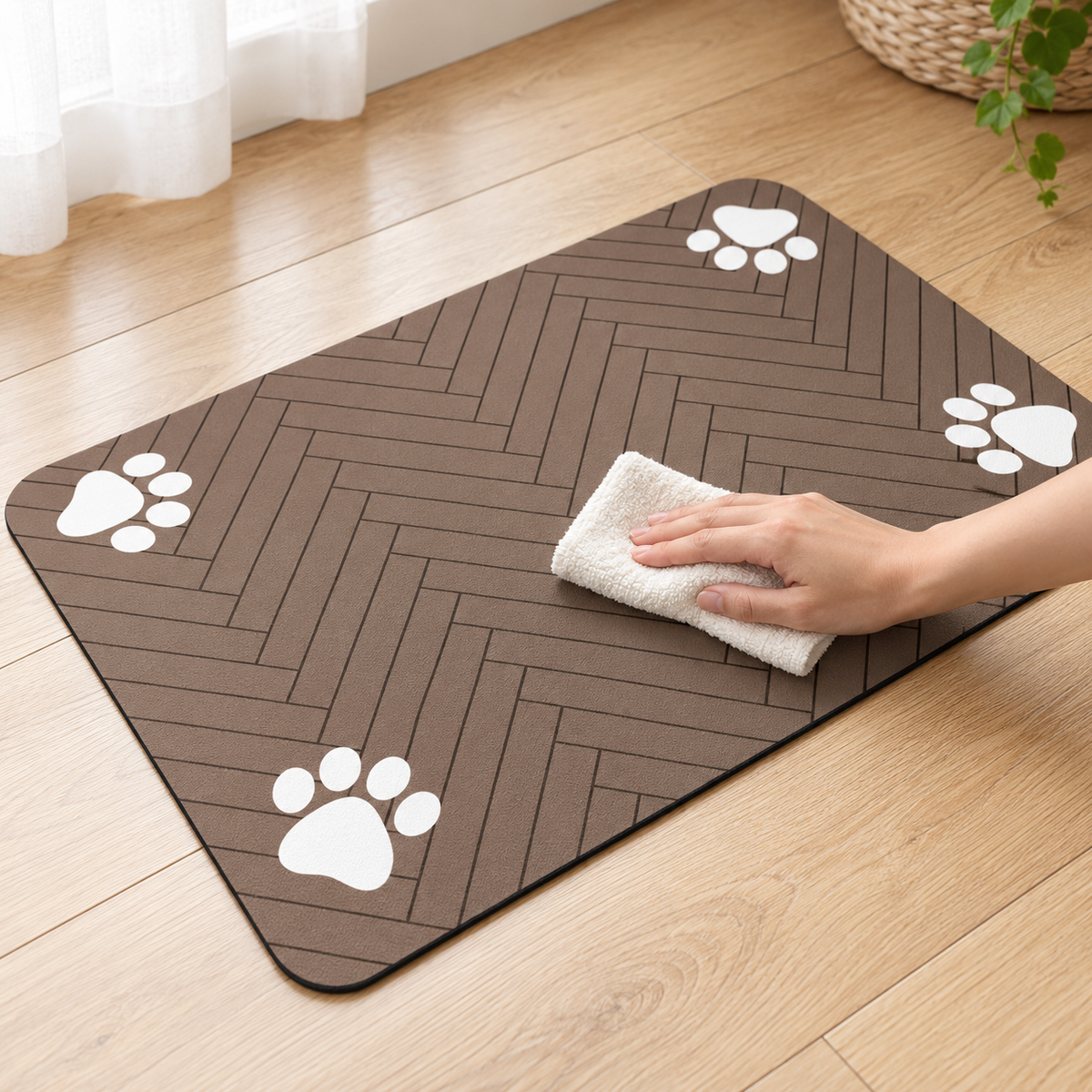 Tapis de gamelle absorbant pour chien et chat