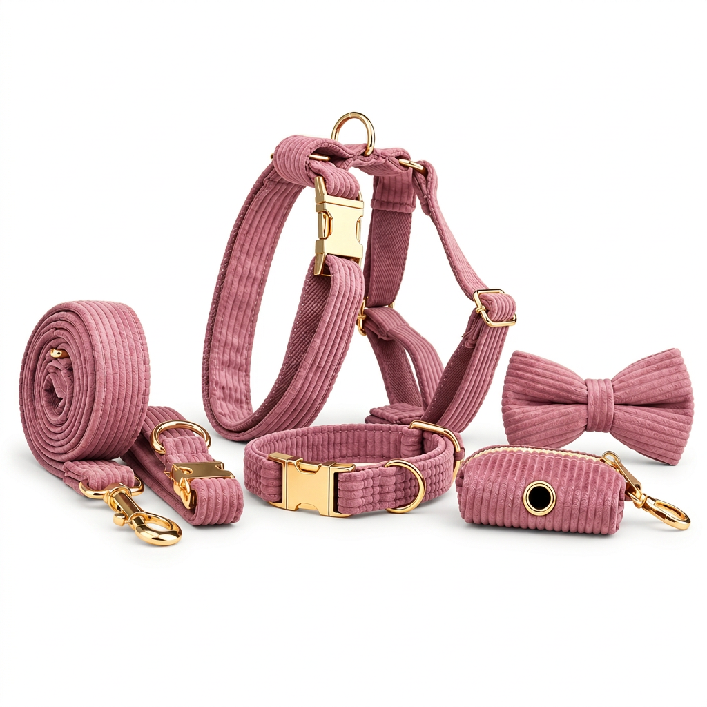 Kit de promenade rose poudré sur fond blanc